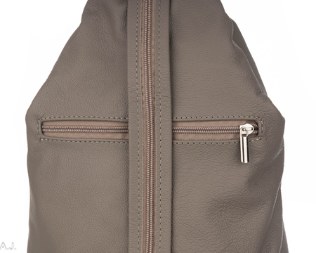 Plecak damski skórzany PL-LED szary