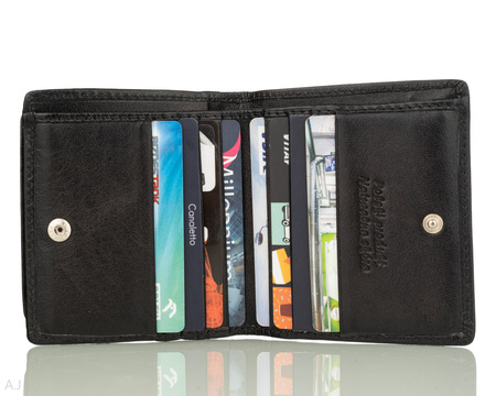 Portfel skórzany z kominkiem Canaletto P-1008 czarny