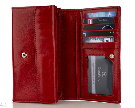 Portfel damski skórzany P-1634 czerwony