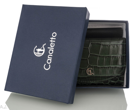 Portfel damski skórzany Canaletto P-1201 zielony