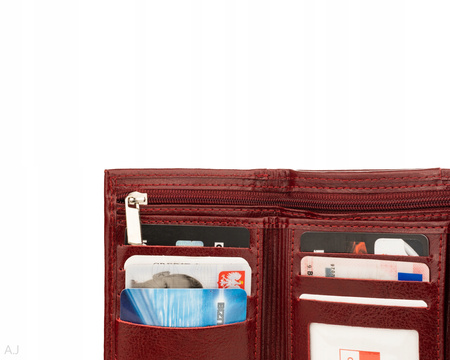 Portfel damski skórzany GB P-40 bordowy