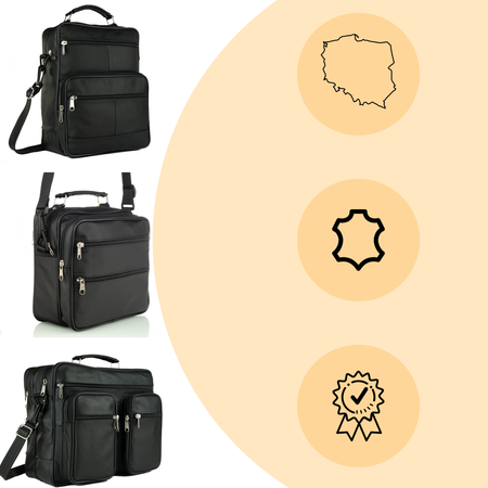 Torba męska skórzana T-17 czarna