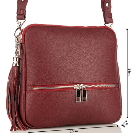 Torebka damska skórzana Canaletto T-840 bordowy