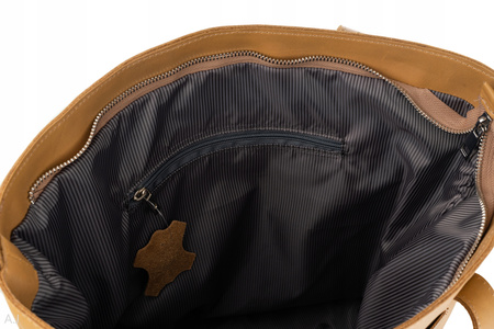 Torebka damska skórzana T-PRA miodowy brąz