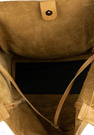 Worek damski skórzany T-EFE+ Camel