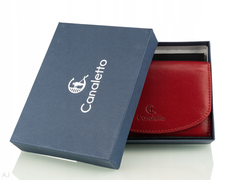 Portfel damski skórzany Canaletto P-1201 czerwony