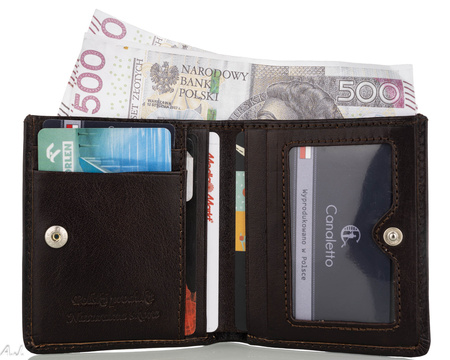 Portfel skórzany męski Canaletto P-1031 brąz