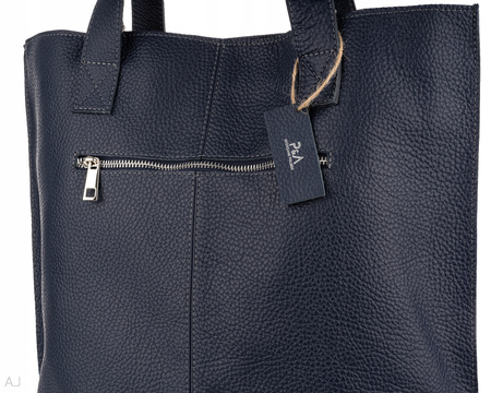 Torebka damska skórzana T-NAT granatowy