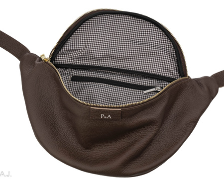 Saszetka damska skórzana S-PA L brąz + złoto