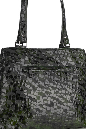 Torebka damska skórzana Canaletto T-905 zielony, faktura przypominająca krople