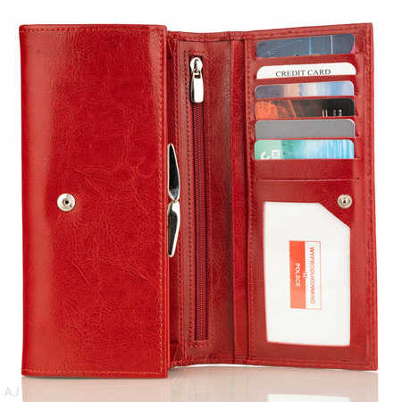 Portfel damski skórzany GB P-80 czerwony