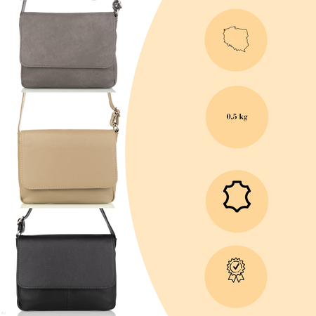 Torebka damska skórzana T-IW szara