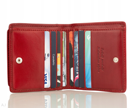 Portfel skórzany z kominkiem Canaletto P-1008 czerwony
