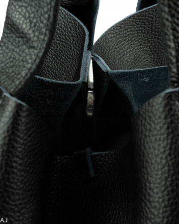 Worek damski skórzany T-EFE+ czarny