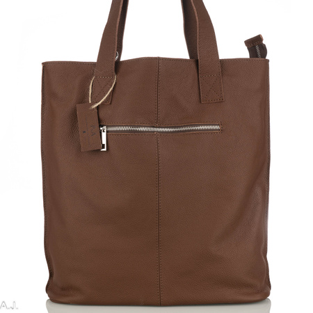 Torebka damska skórzana T-NAT brąz