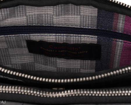 Torebka damska skórzana Canaletto T-830 czarny krokodyl