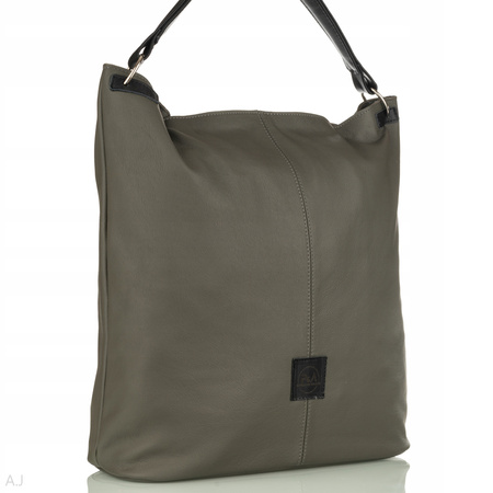 Worek damski skórzany T-PA szary