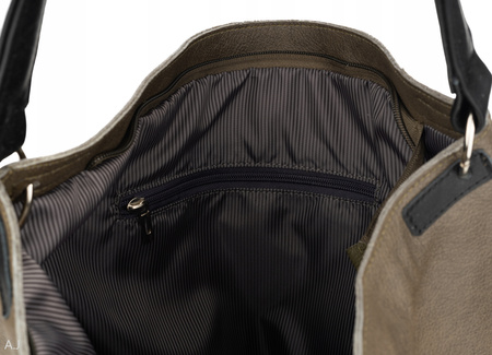 Worek damski skórzany T-PA oliwka