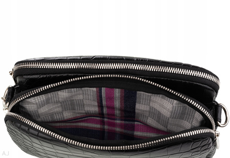 Torebka damska skórzana Canaletto T-830 czarny krokodyl