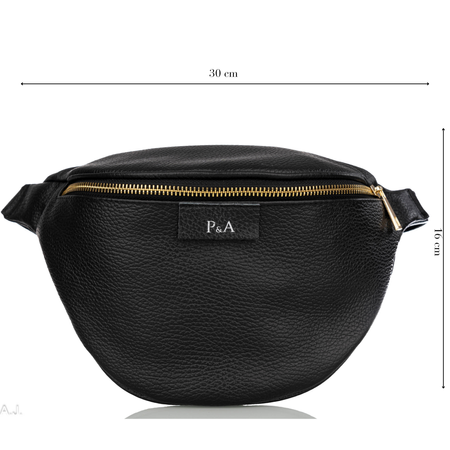 Saszetka damska skórzana S-PA czarna + złoto