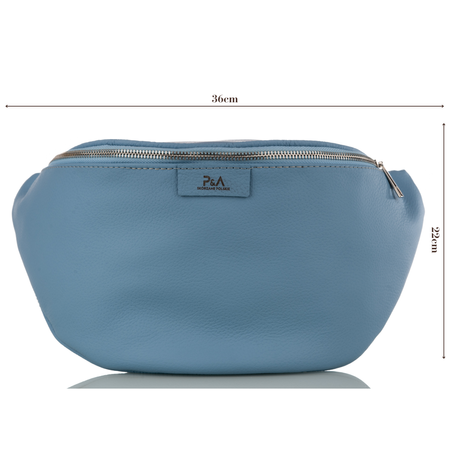 Saszetka damska skórzana S-PA L błękitna