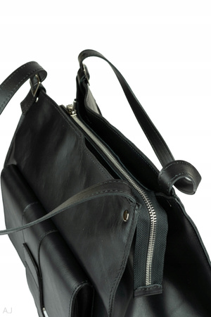 Torba damska skórzana T-WEN czarna