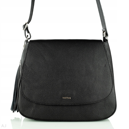 Torebka damska skórzana z klapką Canaletto T-752 czarna