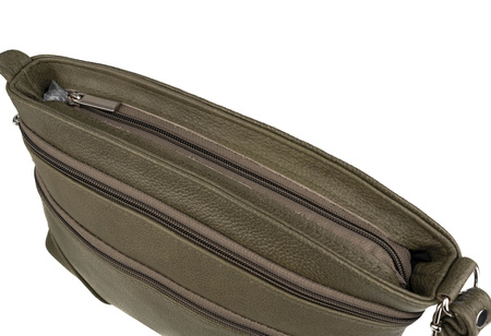 Torebka damska skórzana T-ZOWA ciemna zieleń