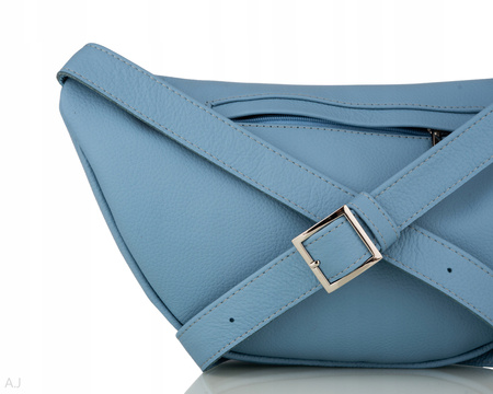 Saszetka damska skórzana S-PA L błękitna