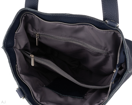 Torebka damska skórzana T-NAT granatowy