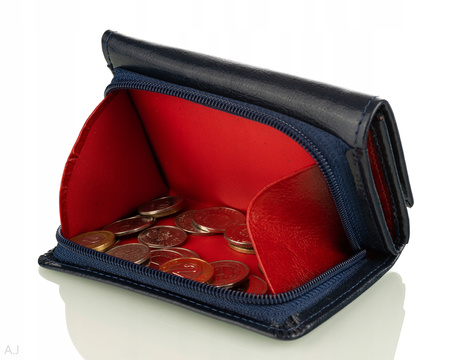 Portfel damski skórzany GB P-26 granatowo-czerwony