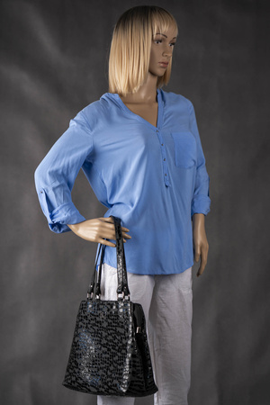 Torebka damska skórzana Canaletto T-905 zielony, faktura przypominająca krople