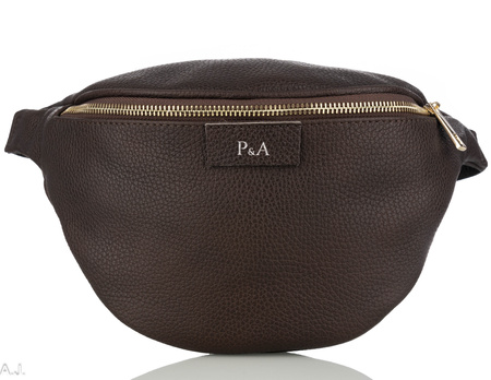 Saszetka damska skórzana S-PA brąz + złoto