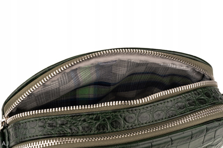 Torebka damska skórzana Canaletto T-808 zielony krokodyl