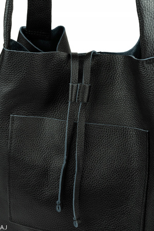 Worek damski skórzany T-EFE+ czarny