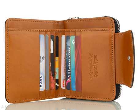 Portfel damski skórzany Canaletto P-1255 CZARNY + CAMEL