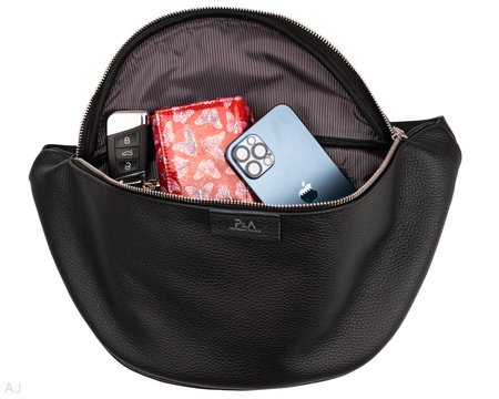 Saszetka damska skórzana S-PA L czarny + złoto