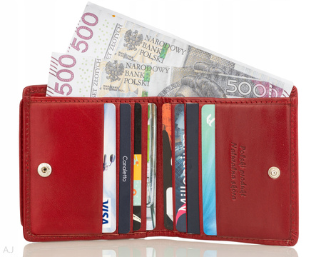 Portfel skórzany z kominkiem Canaletto P-1008 czerwony