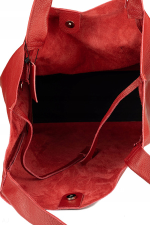 Worek damski skórzany T-EFE+ bordowy