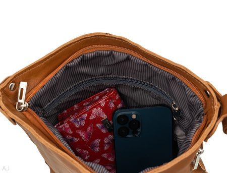 Torebka damska skórzana T-XSA camel