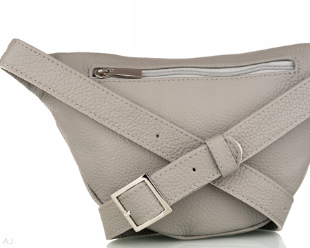 Saszetka damska skórzana S-PA jasny szary