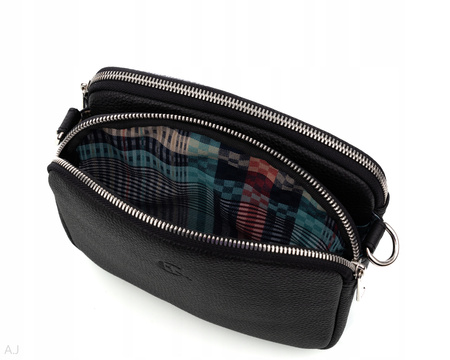 Torebka damska skórzana T-835 czarna