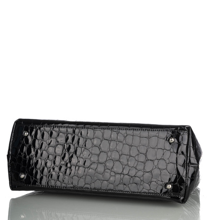 Torebka damska skórzana Canaletto T-905 czarny krokodyl