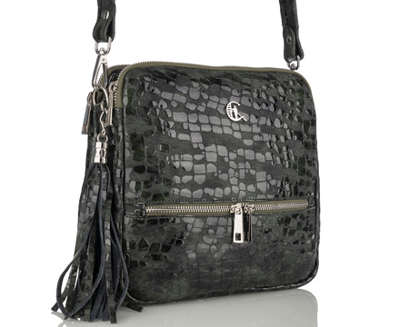 Torebka listonoszka Canaletto z naturalnej skóry z imitacja kropelek T-840