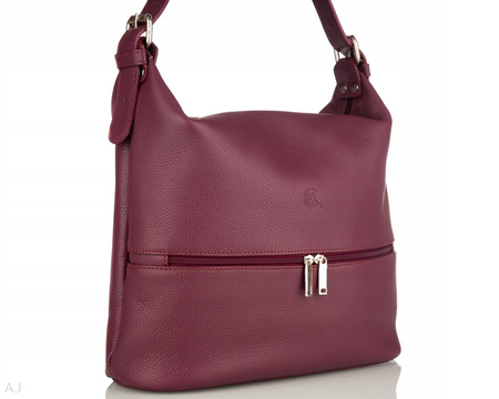 Worek damski skórzany Canaletto T-920 śliwka