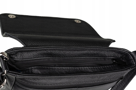 Torebka damska skórzana z klapką T-IW czarna