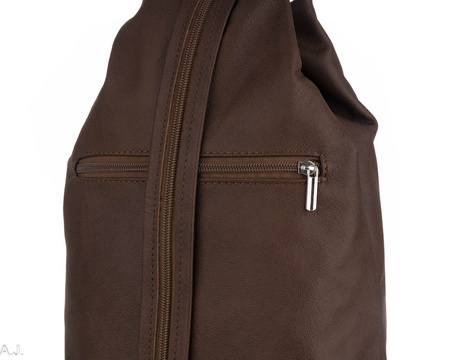 Plecak damski skórzany PL-LED brąz