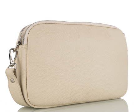 Torebka damska skórzana Canaletto T-830 beżowy z tłoczeniem