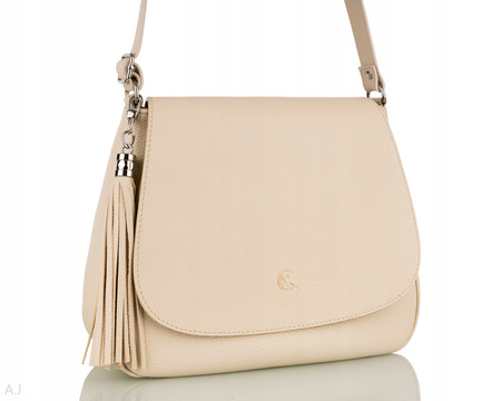 Torebka damska skórzana z klapką Canaletto T-752 beż