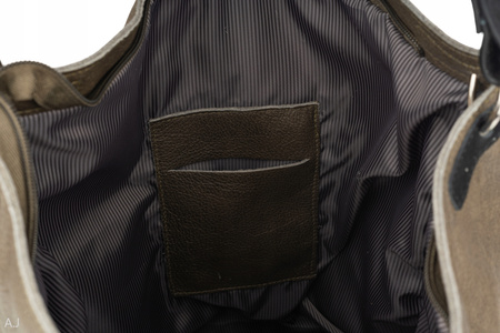 Worek damski skórzany T-PA oliwka